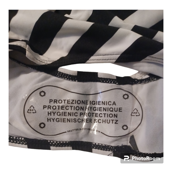 Cupshe Black & White Stripe High Waisted Manokini Swimsuit Size XL - Picture 11 of 13